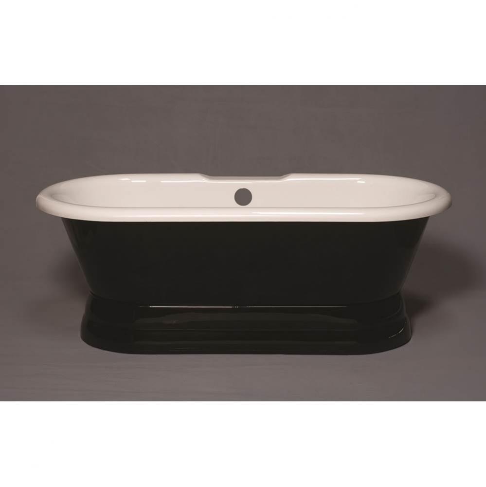 The Champlain Black &amp; White 5 1/2&apos;&apos; Acrylic Dual Tub On Pedestal Without Faucet Hole