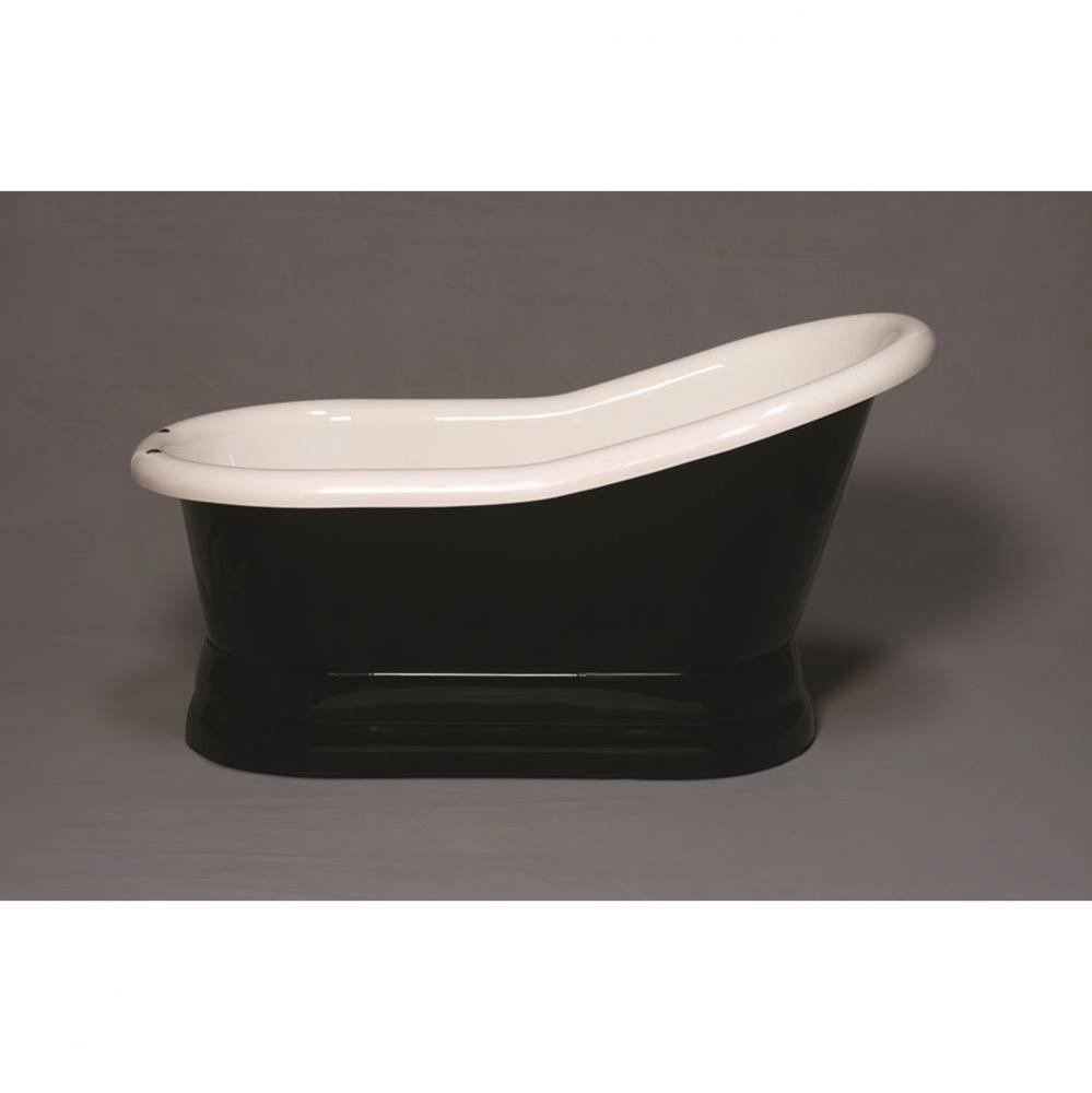 The Madrone Black &amp; White 5&apos;&apos; Acrylic Slipper Pedestal Tub  With 7&apos;&apos; Cente