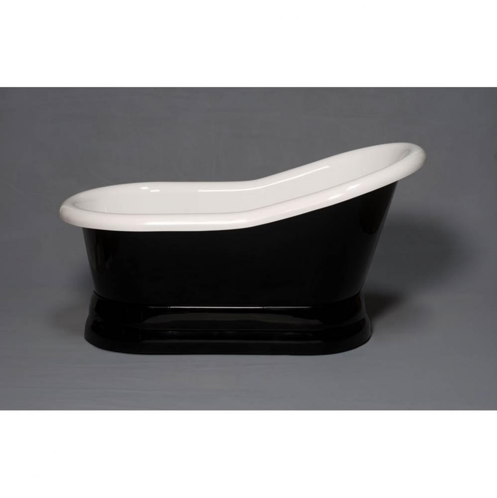 The Madrone Black &amp; White 5&apos;&apos; Acrylic Slipper Pedestal Tub  Without Faucet Holes