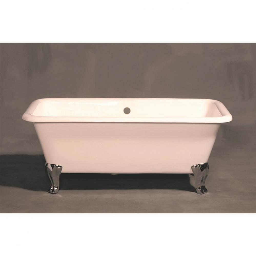 The Charles 5&apos;&apos; Cast Iron Rectangular Tub On Deco Style Legs With No Faucet Holes