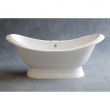 Strom Living P0883 - P0883 The Luna 6apos;apos; Cast Iron Double Ended Slipper Tub On Pedestal With