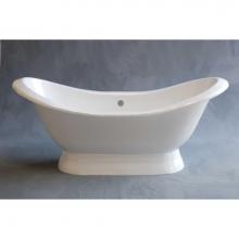 Strom Living P0884 - P0884 The Luna 6apos;apos; Cast Iron Double Ended Slipper Tub On Pedestal With