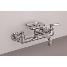 Strom Living P1047C - Chrome Wall Mt Deco Kitchen Faucet.  8'' Centers. 6'' Swivel Spout W/Soap Dish