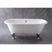 Strom Living P1115C - Cast Iron Dual Tub With Chrome Legs