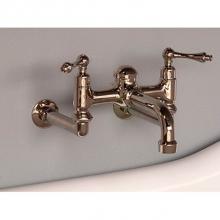 Strom Living P1127C - Wall Mount Tub Faucets Chrome Wall Mount Faucet W/Lever Handles