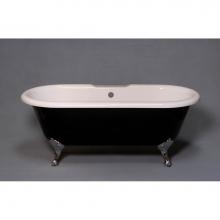 Strom Living P1157Z - The Arcadia Black And White 5 1/2'' Acrylic Tub On Legs With 7'' Center Deck M