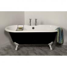 Strom Living P1157W - The Arcadia Black And White 5 1/2'' Acrylic Tub On Legs With 7'' Center Deck M