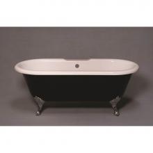 Strom Living P1158S - The Arcadia Black And White 5 1/2'' Acrylic Tub On Legs Without Faucet Holes