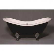 Strom Living P1159C - The Summit Black And White 6'' Acrylic Double Ended Slipper Tub On Legs With 7'&apo