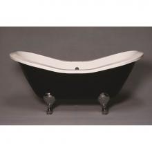 Strom Living P1161C - The Alpine Black And White 6'' Acrylic Peg Leg Double Ended Slipper Tub With 7'&apo