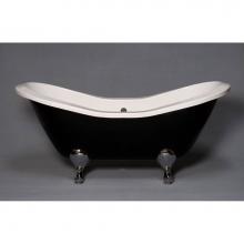 Strom Living P1162W - The Alpine Black And White 6'' Acrylic Peg Leg Double Ended Slipper Tub Without Faucet H
