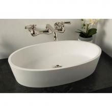 Strom Living P1169 - Oval Solid Surface Acrylic Matte White Vessel Sink