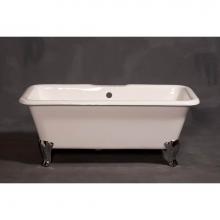 Strom Living P1172Z - The Charles 5'' Cast Iron Rectangular Tub On Deco Style Legs With 7'' Center T