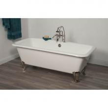 Strom Living P1172C - The Charles 5'' Cast Iron Rectangular Tub On Deco Style Legs With 7'' Center T