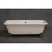 Strom Living P1175N - The Lewis 5 1/2'' Cast Iron Rectangular Tub On Deco Style Legs With No Faucet Holes