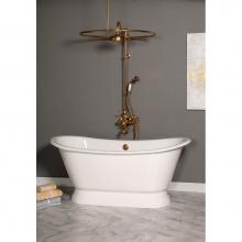 Strom Living P1176 - The Constance 5 1/2'' Cast Iron European Style Double Ended Slipper Tub On Pedestal With