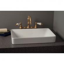 Strom Living P1181 - Fireclay Rectangular Semi Drop-In Lavatory Sink, Gloss White, 20'' X 14'' X 3&