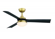 Fanimation FP6807BSBL - Barlow 52 inch Indoor/Outdoor Ceiling Fan with Black Blades and LED Light Kit - Brushed Satin Brass