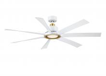 Fanimation FPD6860MWBS - Breece 60 inch Indoor/Outdoor Ceiling Fan with Brushed Satin Brass Center Housing