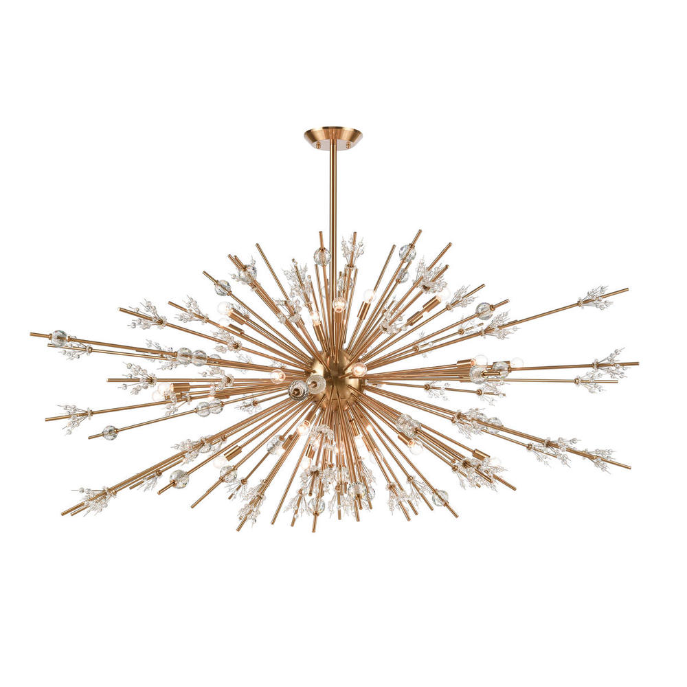 Starburst 72&#39;&#39; Wide 31-Light Chandelier - Satin Brass