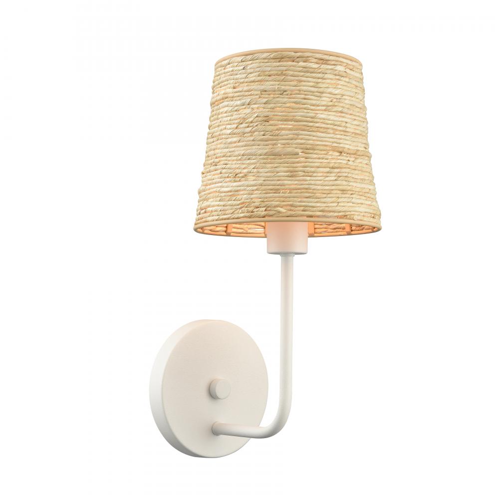 Abaca 15&#39;&#39; High 1-Light Sconce - Textured White