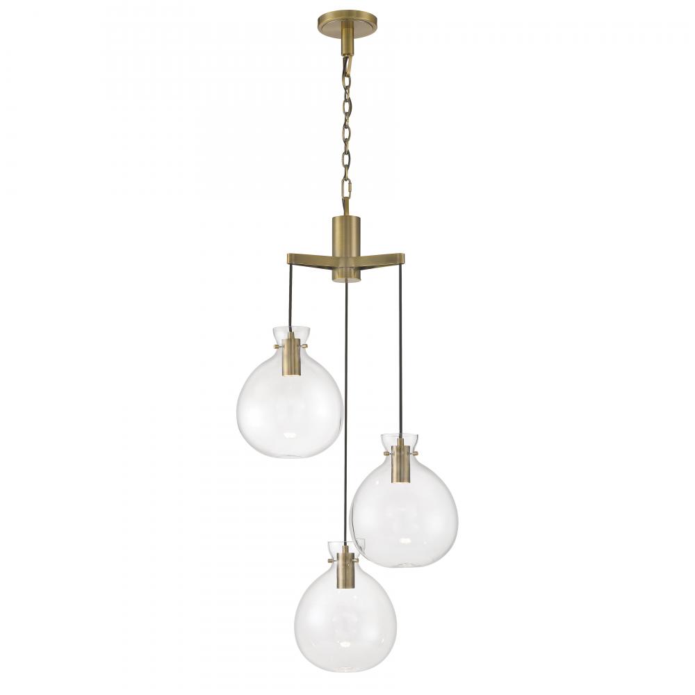 Selina 22&#39;&#39; Wide Integrated LED Chandelier - Antique Brass