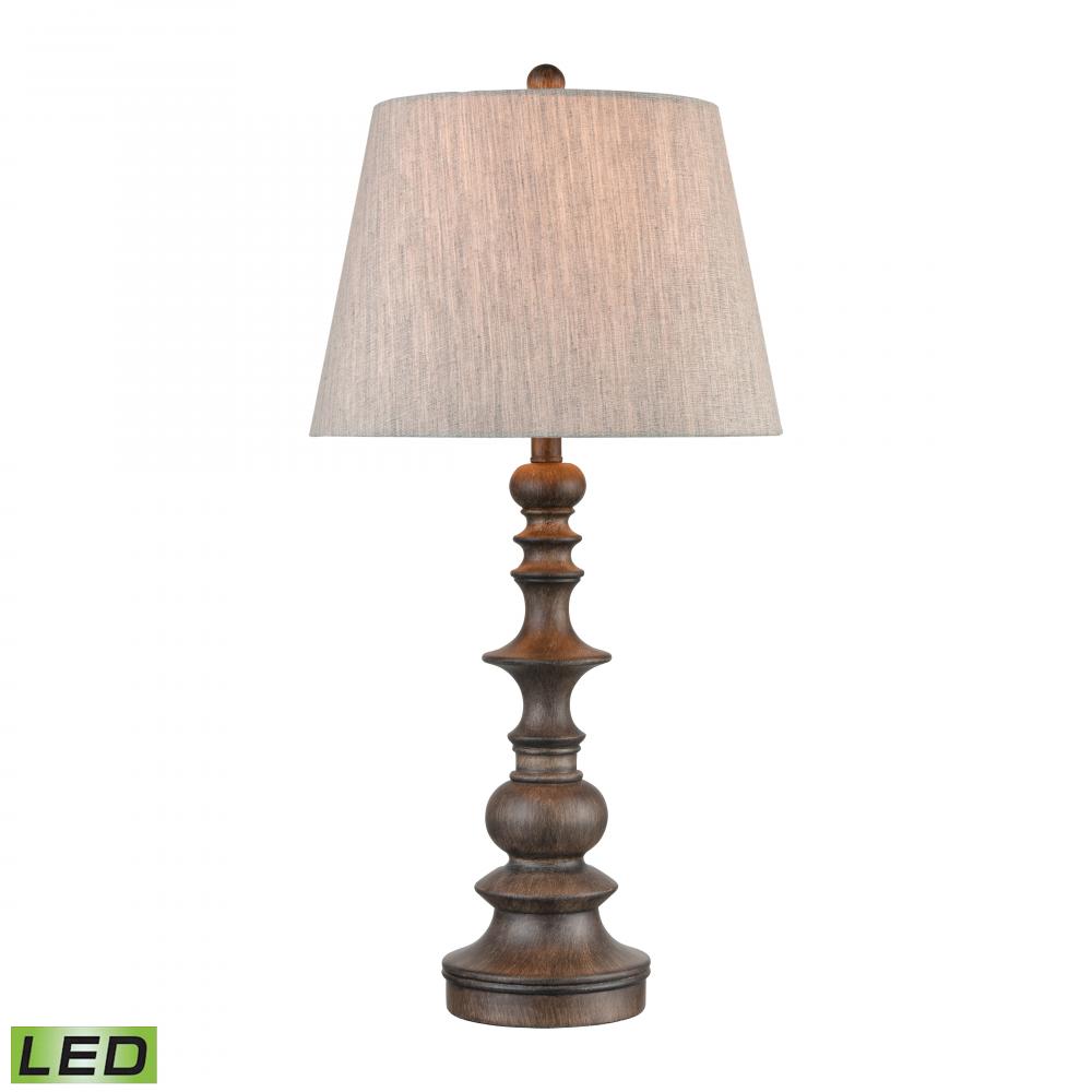 Rhinebeck 30&#39;&#39; High 1-Light Table Lamp - Aged Wood - Includes LED Bulb