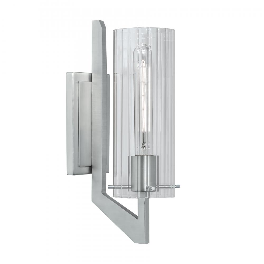 Faceted 12.75&#39;&#39; High 1-Light Sconce - Brushed Nickel