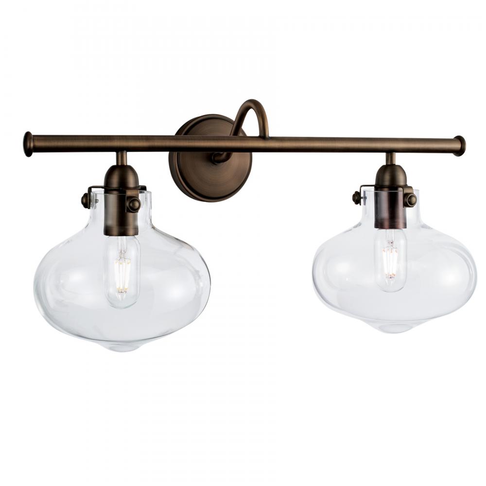 Clara 9&#39;&#39; Wide 2-Light Vanity Light - Architectural Bronze