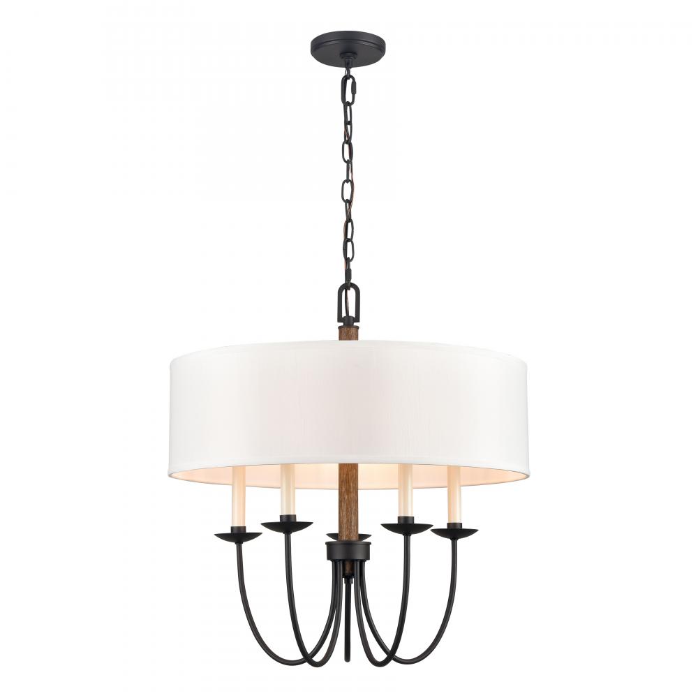 Neville 23&#39;&#39; Wide 5-Light Chandelier - Charcoal Black