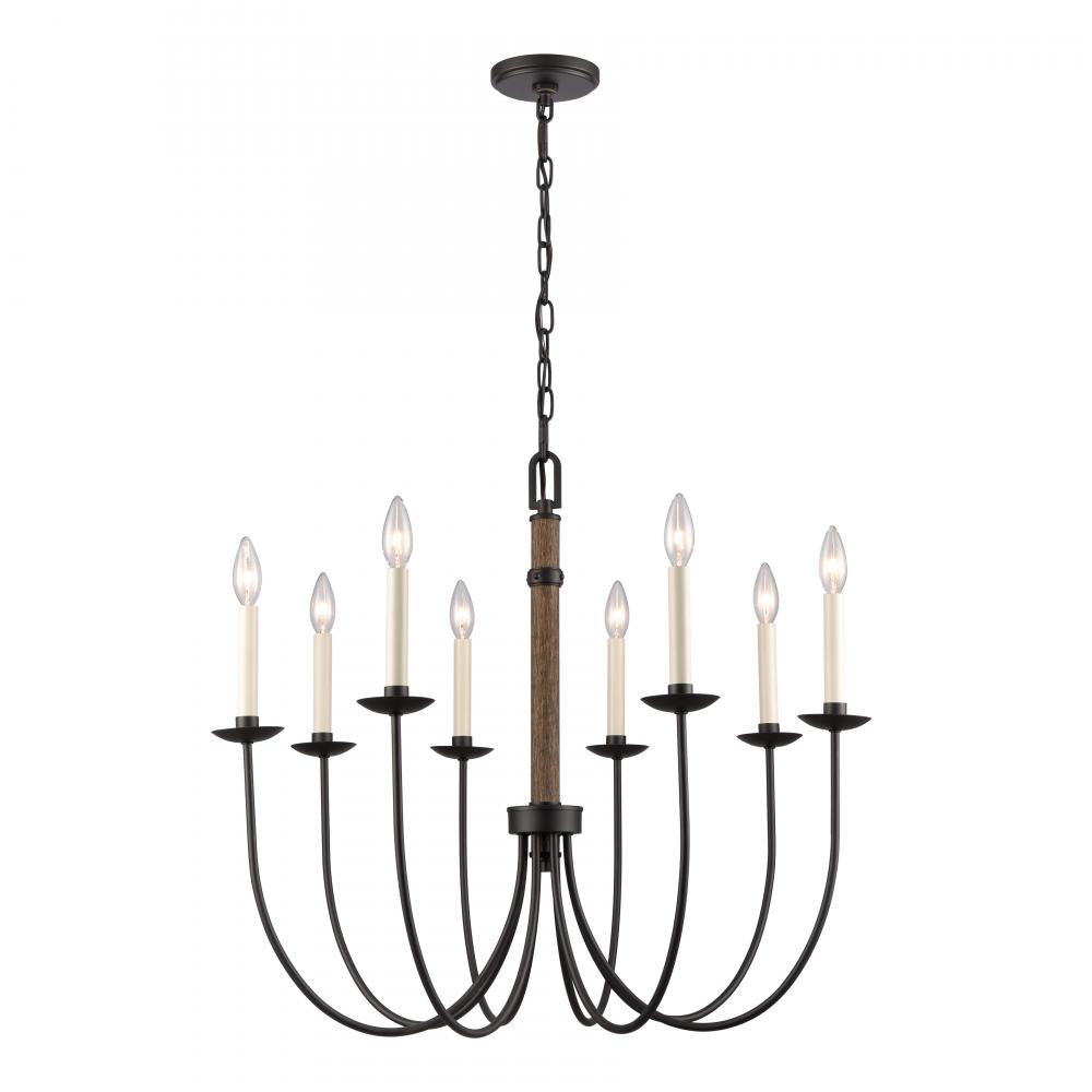 Neville 28&#39;&#39; Wide 8-Light Chandelier - Charcoal Black