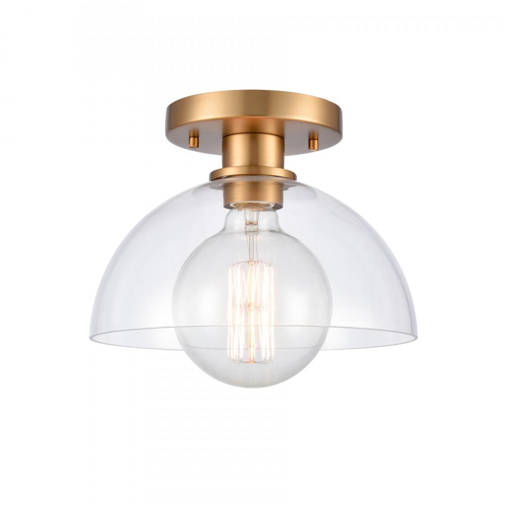 Julian 10&#39;&#39; Wide 1-Light Semi Flush Mount - Brushed Gold