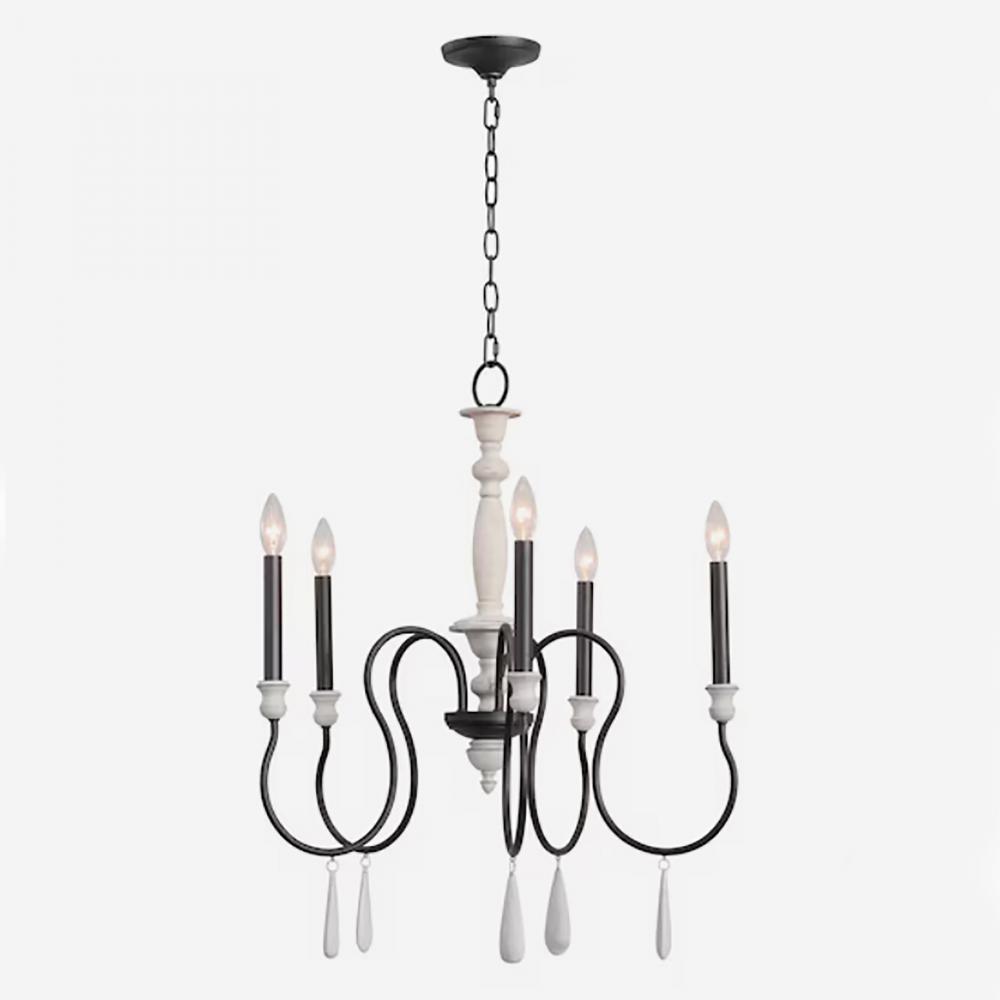 Brownell 24.5&#39;&#39; Wide 5-Light Chandelier - Anvil Iron