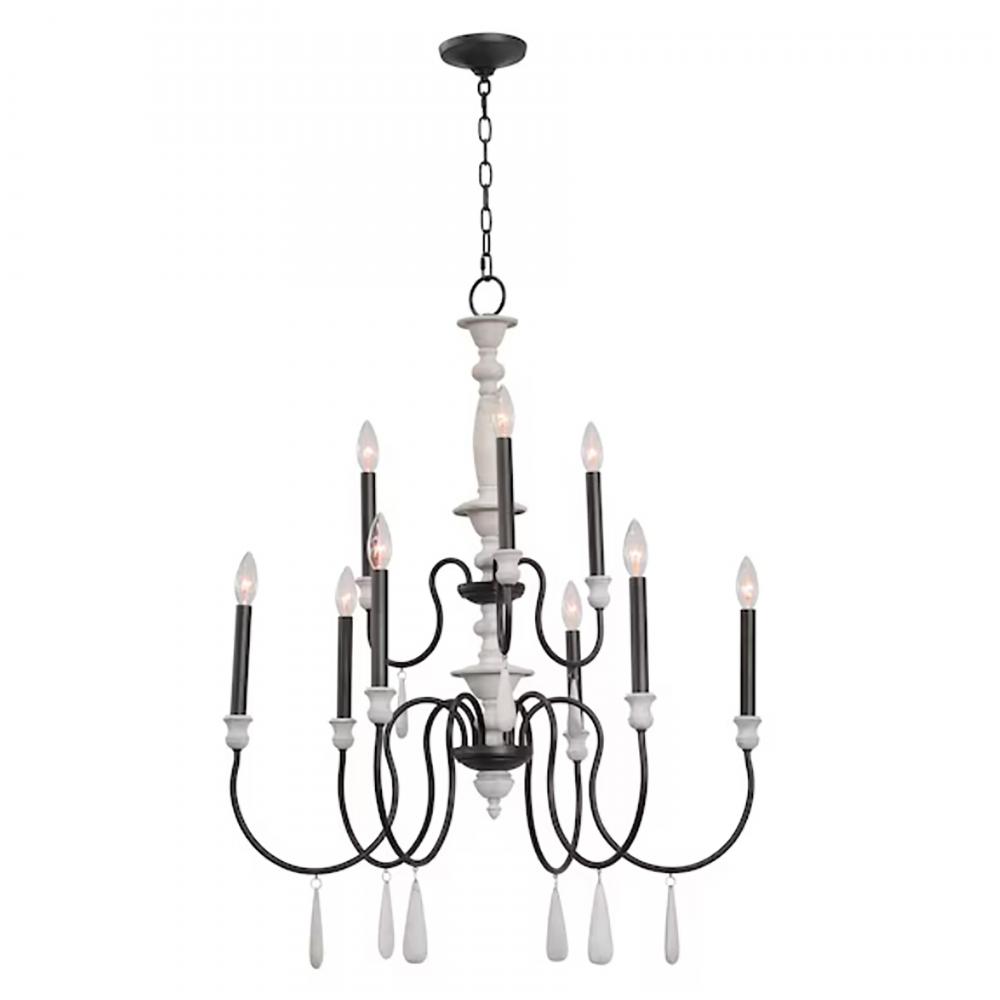 Brownell 30&#39;&#39; Wide 9-Light Chandelier - Anvil Iron