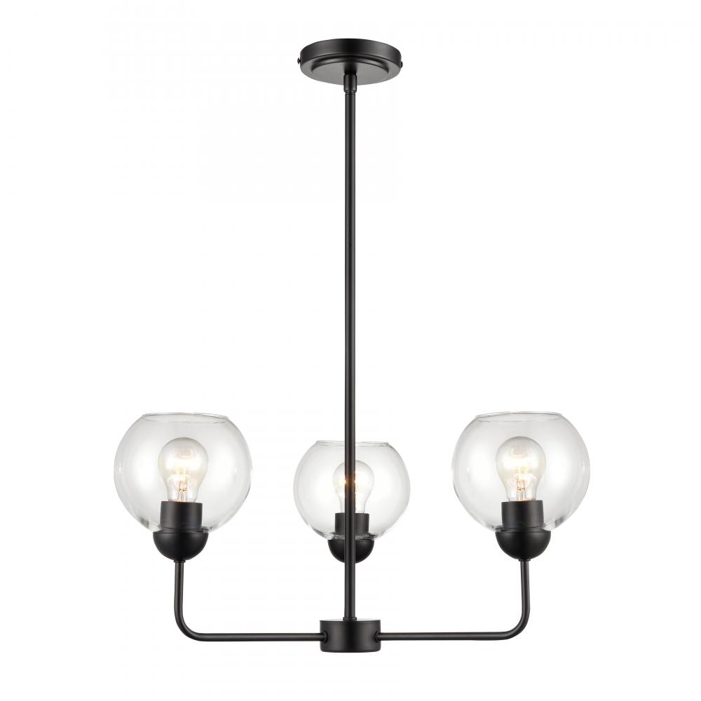 Boman 23&#39;&#39; Wide 3-Light Chandelier - Matte Black