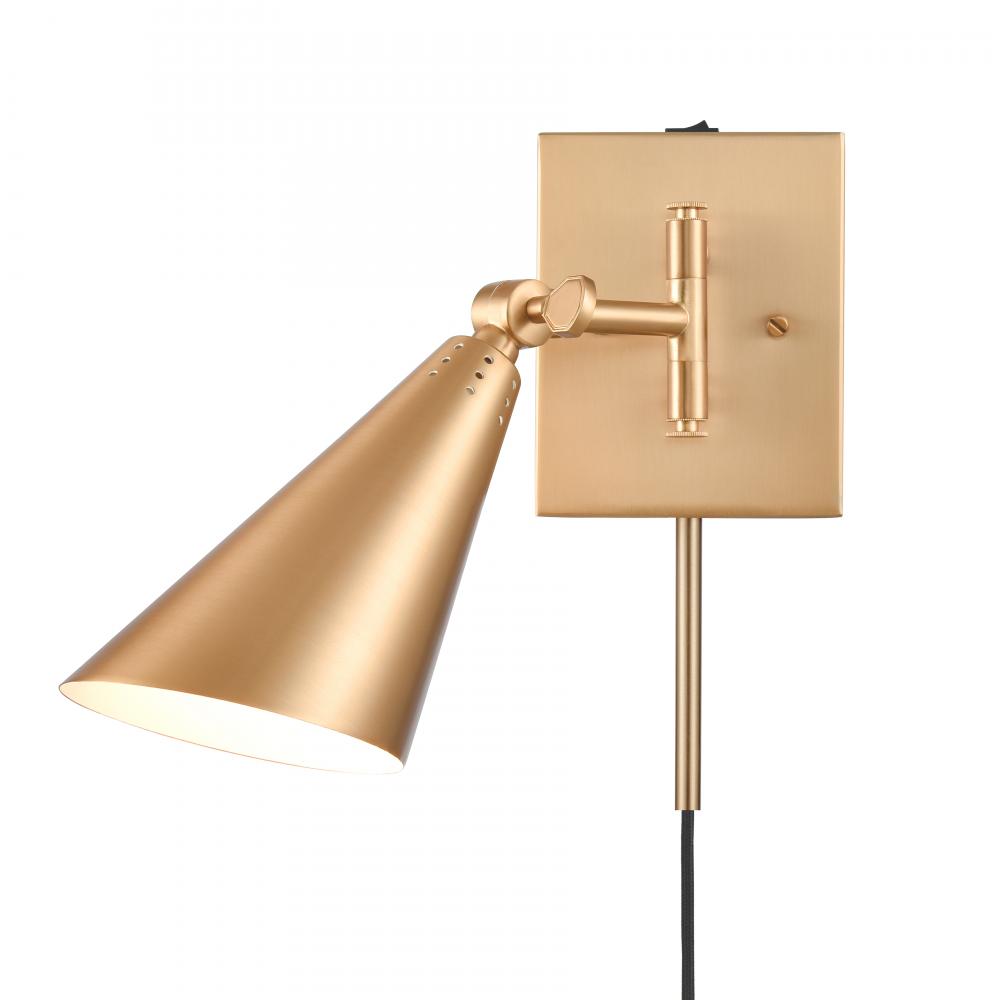 Whitmire 10.25&#39;&#39; High 1-Light Plug-In/Hardwire Sconce - Brushed Gold