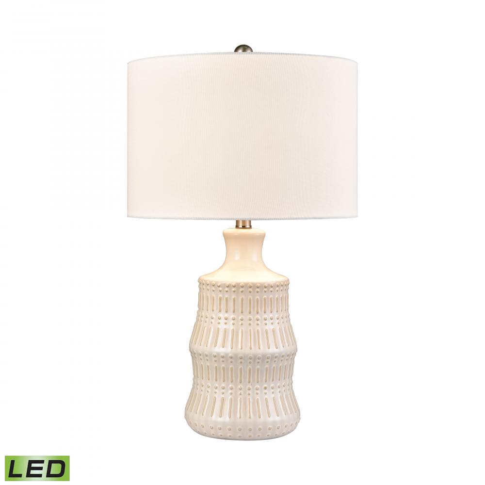 Dorin 25.5&#39;&#39; High 1-Light Table Lamp - White Glazed - Includes LED Bulb
