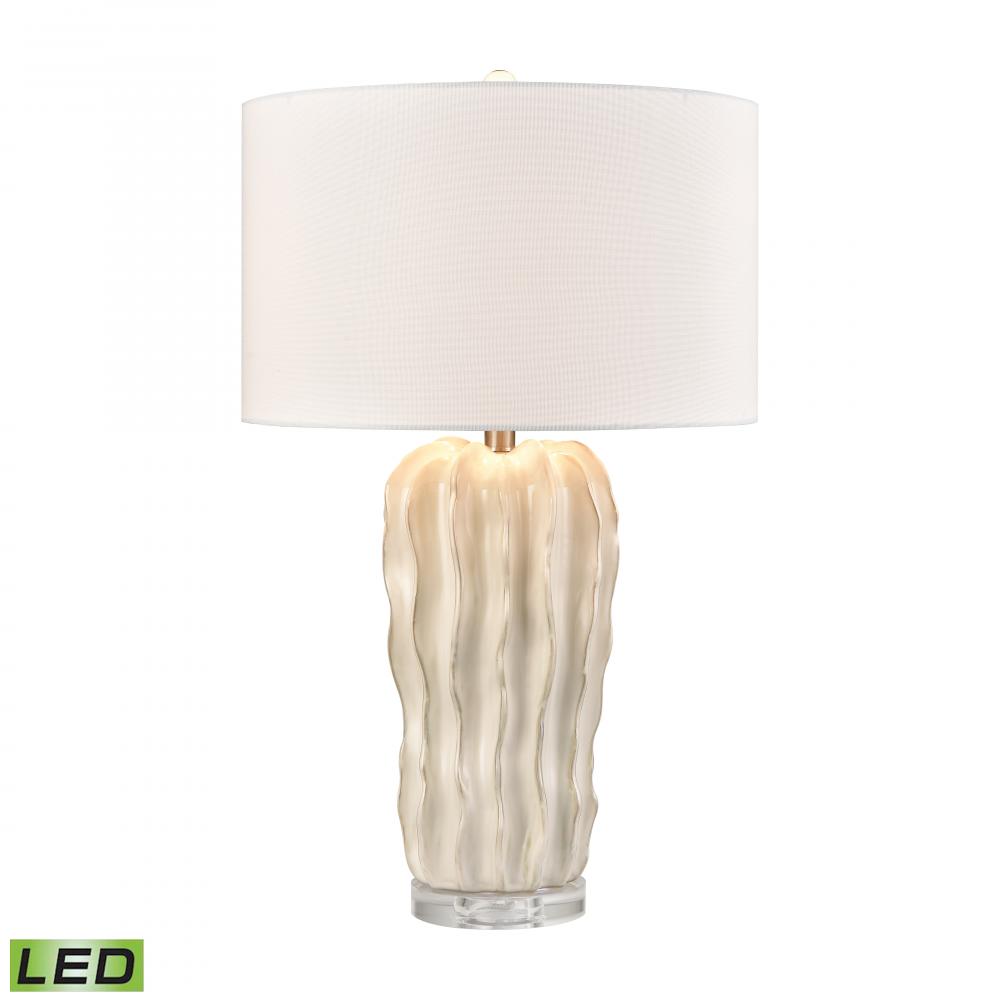 Genesee 27.5&#39;&#39; High 1-Light Table Lamp - White Glazed - Includes LED Bulb