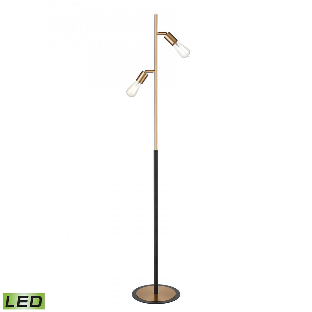 Kelston 62&#39;&#39; High 2-Light Floor Lamp - Matte Black - Includes LED Bulbs