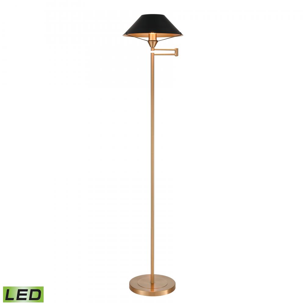 Arcadia 63&#39;&#39; High 1-Light Floor Lamp - Aged Brass - Includes LED Bulb