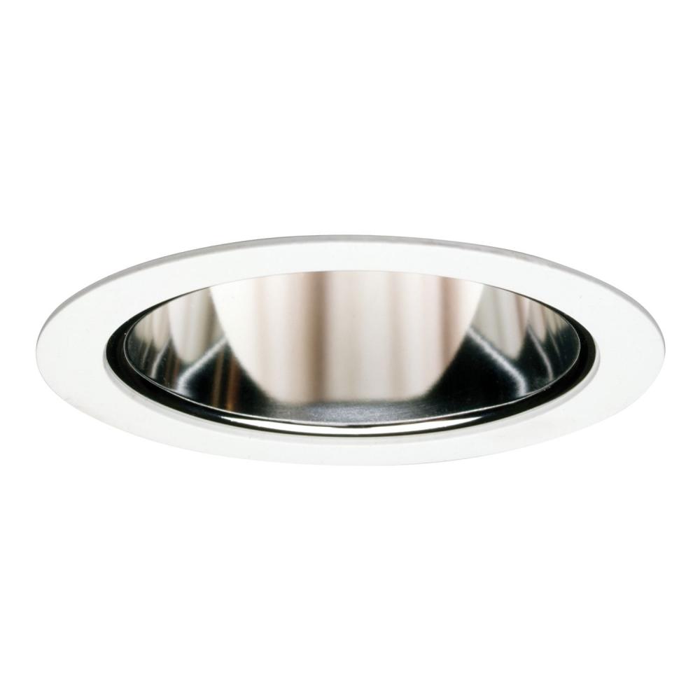 4&#34; SPECULAR REFLECTOR CONE W/WHITE TRIM