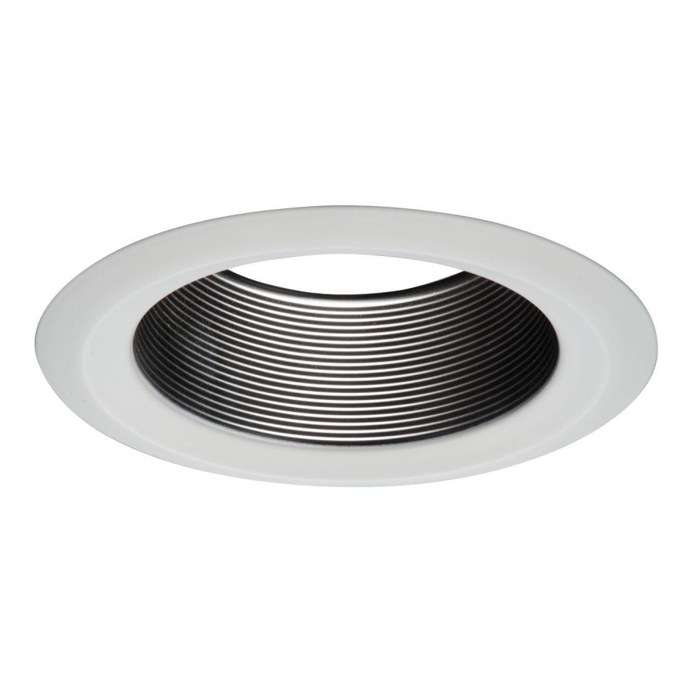 6&#34; BK METAL STRAIGHT BAFFLE, WH SF RING