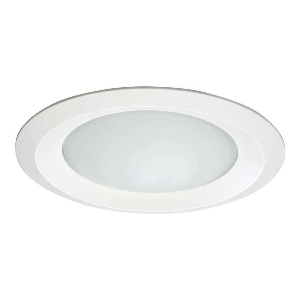 6&#34; FROST LENS SHOWERLIGHT, WH PLASTIC SF