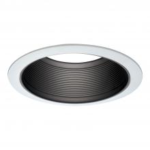 Cooper Lighting Solutions 6100BB - 6" BK METAL TAPERED BAFFLE, 2 WH RINGS