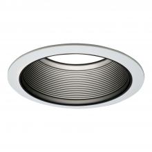 Cooper Lighting Solutions 6101BB - 6" BK METAL STRAIGHT BAFFLE, 2 WH RINGS