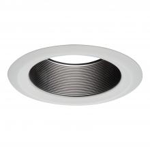 Cooper Lighting Solutions 6103BB - 6" BK METAL STRAIGHT BAFFLE, WH SF RING