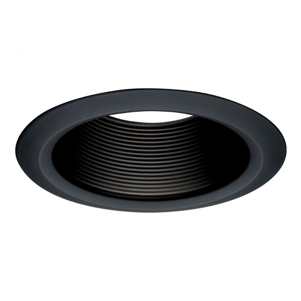 5&#34; BK METAL TAPERED BAFFLE, WH SF RING