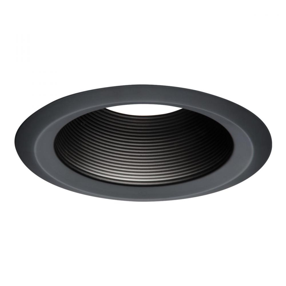 6&#34; BK METAL TAPERED BAFFLE, WH SF RING