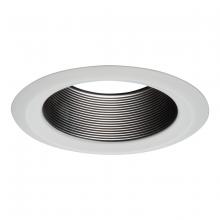 Cooper Lighting Solutions - Canada 6103BB - 6" BK METAL STRAIGHT BAFFLE, WH SF RING