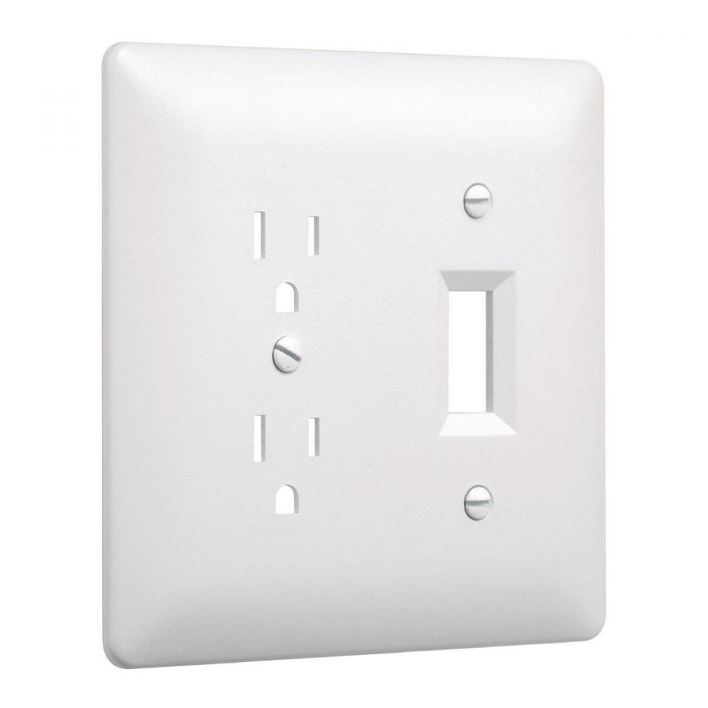 2G MASQUE 2000 WALLPLT DUPLEX/TOGGLE WHT